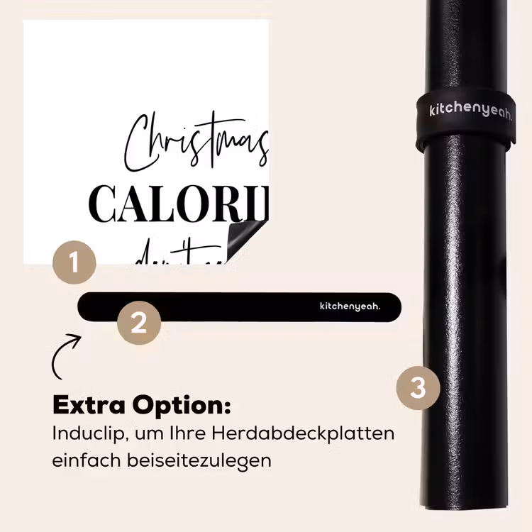 Herdabdeckplatte - Zitat Weihnachten - Winter - Weihnachtskalorien - Weiß — 8