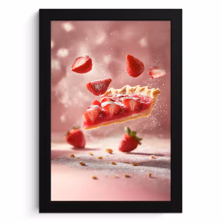 Bilder mit Rahmen - Erdbeere - Torte - Essen - Rosa — 1