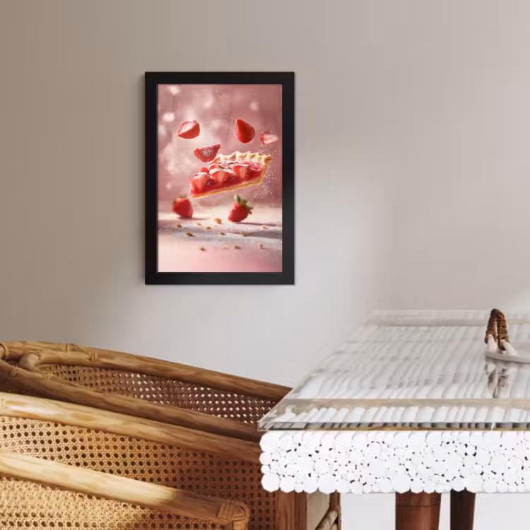 Bilder mit Rahmen - Erdbeere - Torte - Essen - Rosa — 2