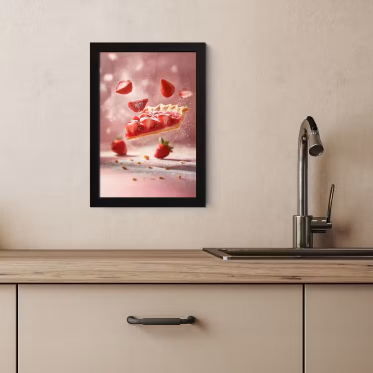 Bilder mit Rahmen - Erdbeere - Torte - Essen - Rosa — 4