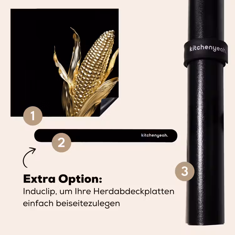 Herdabdeckplatte - Mais - Lebensmittel - Gold - Schwarz — 8