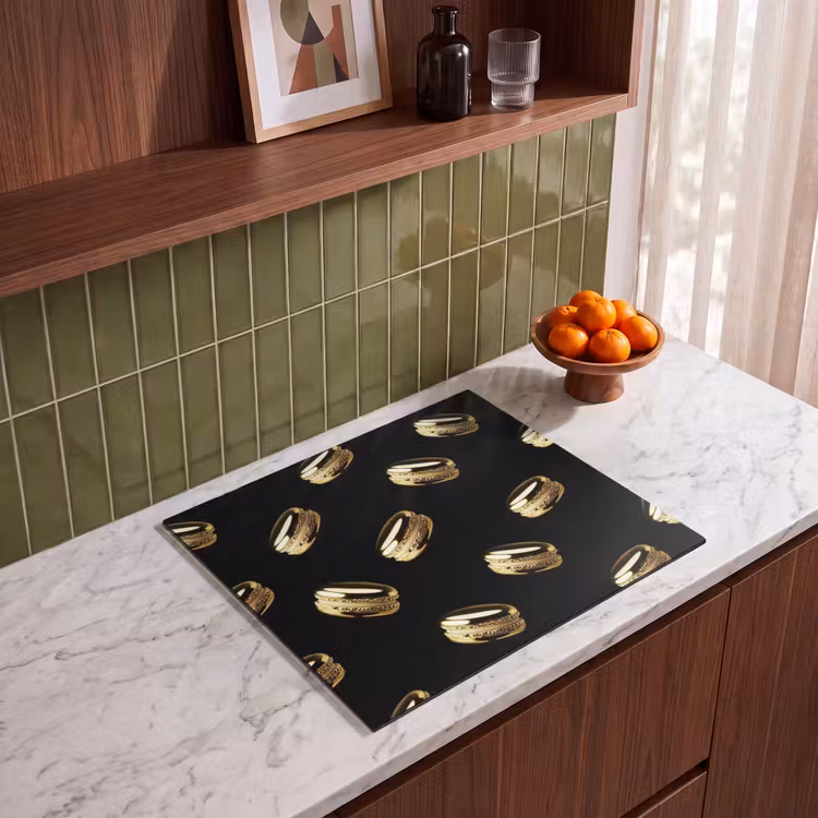 Herdabdeckplatte - Makronen - Muster - Gold - Schwarz — 4