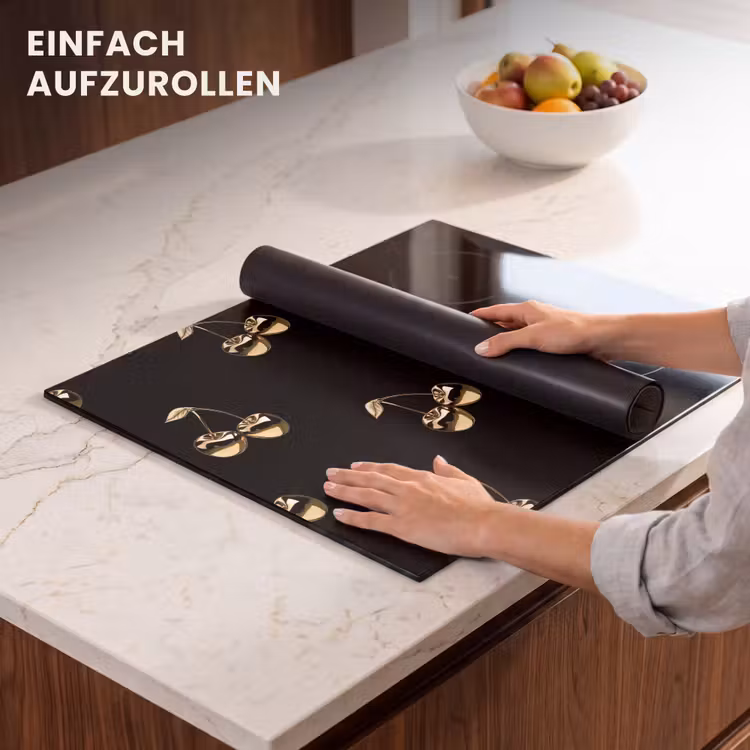 Herdabdeckplatte - Muster - Kirsche - Gold - Chrom — 7