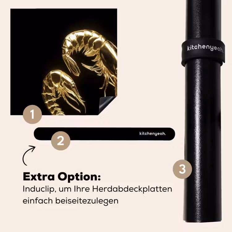 Herdabdeckplatte - Shrimps - Schwarz - Gold - Tiere — 8