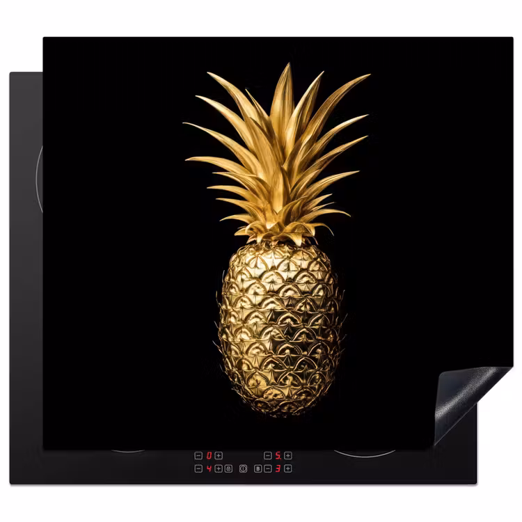 Herdabdeckplatte - Ananas - Schwarz - Gold - Luxus — 1
