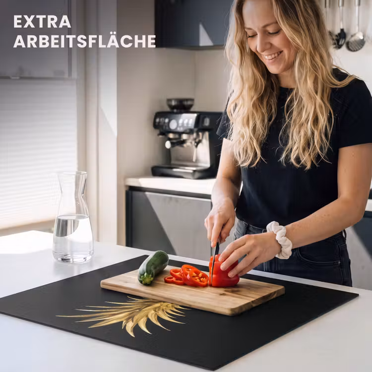 Herdabdeckplatte - Ananas - Schwarz - Gold - Luxus — 5