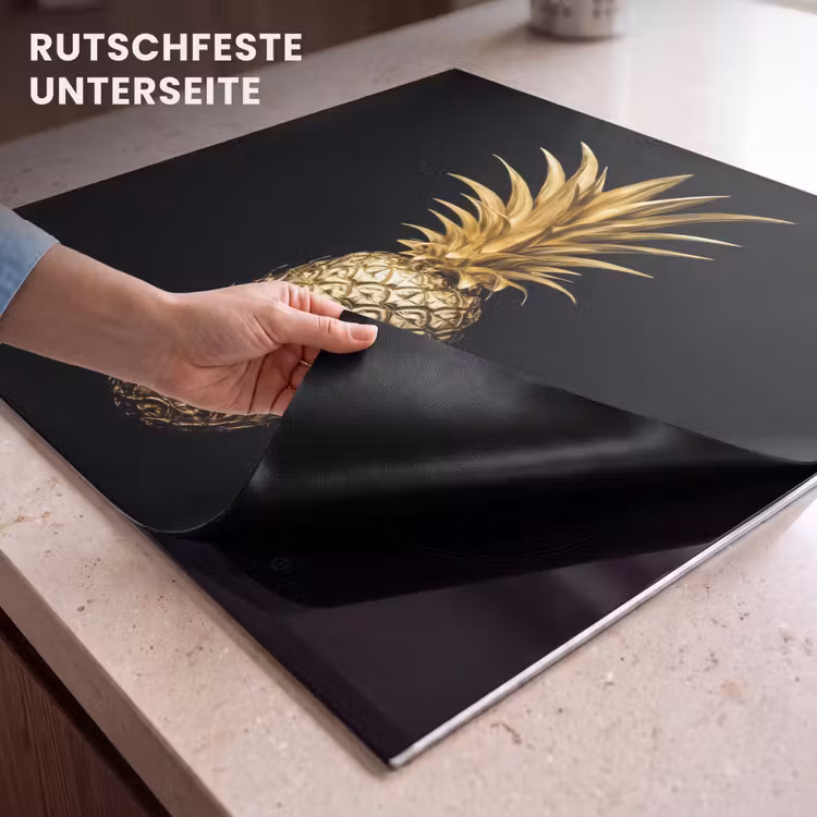 Herdabdeckplatte - Ananas - Schwarz - Gold - Luxus — 6