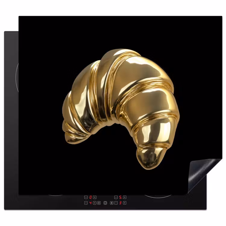 Herdabdeckplatte - Croissant - Brot - Gold - Schwarz — 1