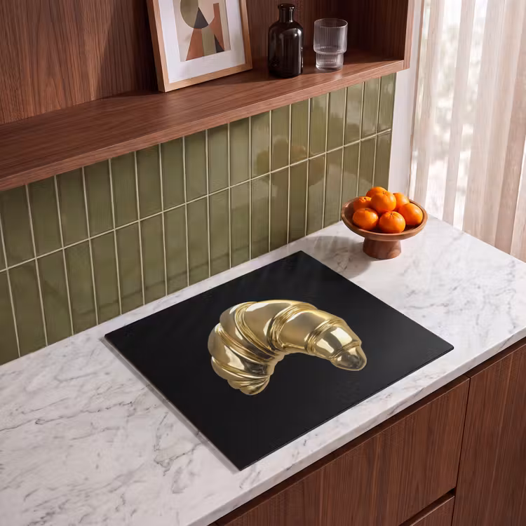 Herdabdeckplatte - Croissant - Brot - Gold - Schwarz — 4