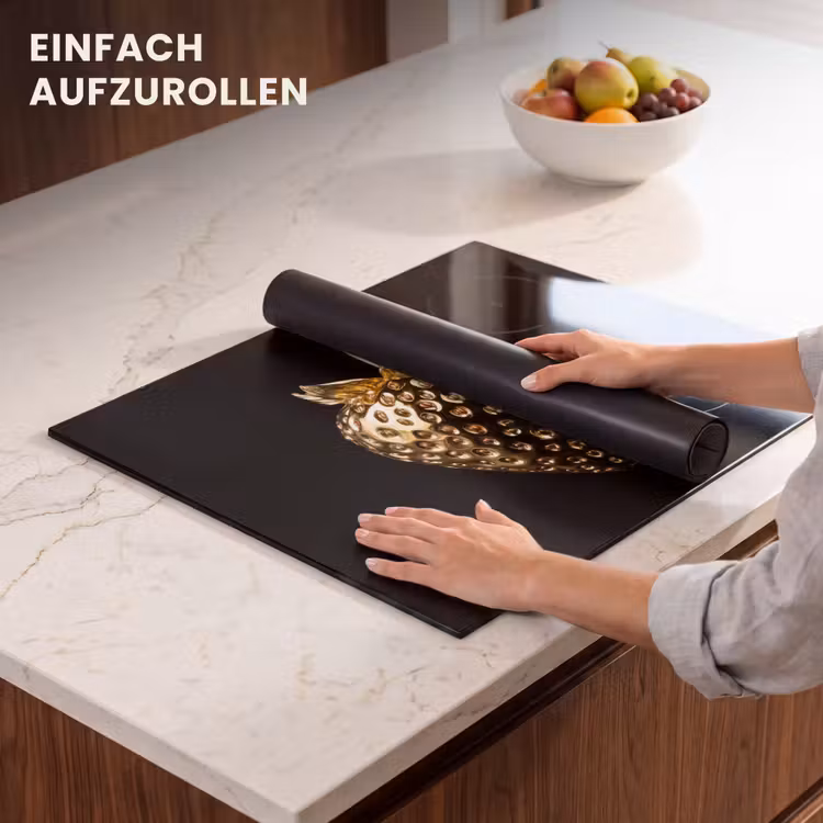 Herdabdeckplatte - Erdbeere - Gold - Schwarz - Chrom — 7
