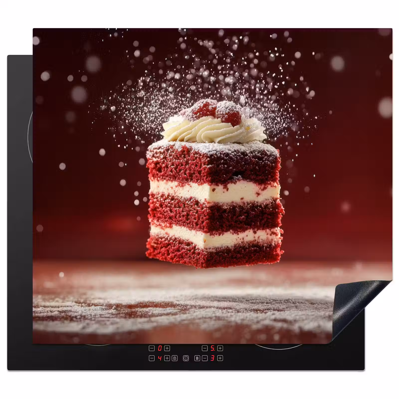 Herdabdeckplatte - Rot - Samt - Torte - Essen — 1