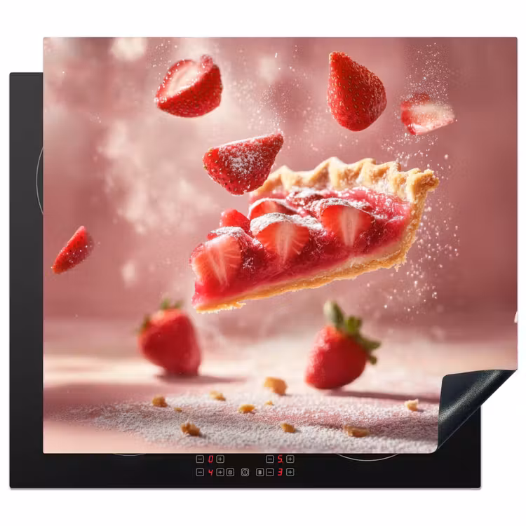 Herdabdeckplatte - Erdbeere - Torte - Essen - Rosa — 1