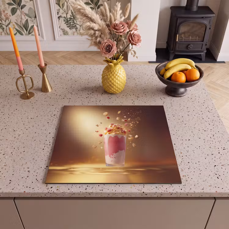 Herdabdeckplatte - Himbeere - Smoothie - Getränk - Rosa — 3