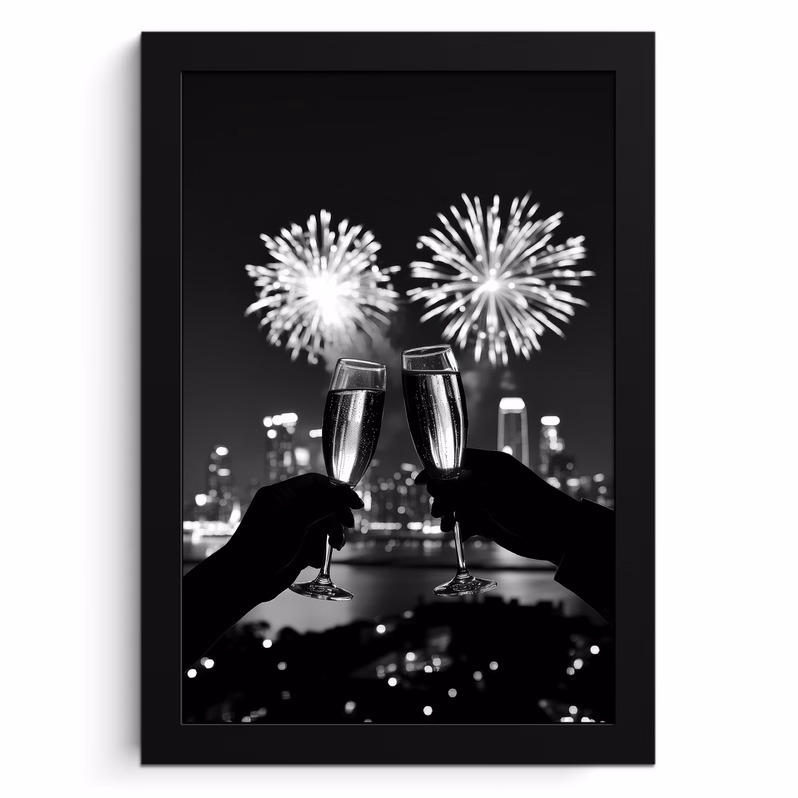 Bilder mit Rahmen - Feuerwerk - Prost - Skyline - Champagner — 1