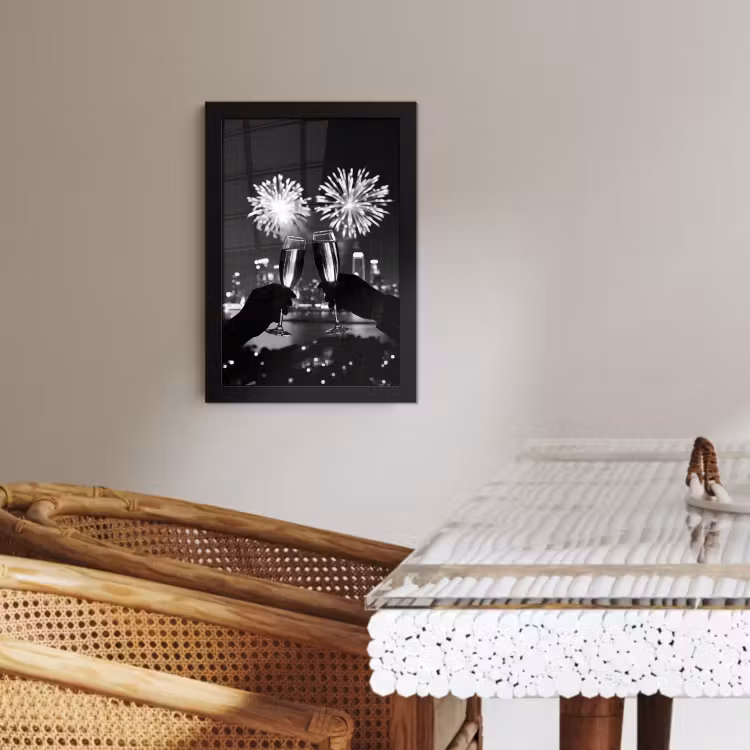 Bilder mit Rahmen - Feuerwerk - Prost - Skyline - Champagner — 2