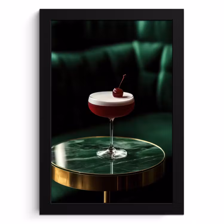 Bilder mit Rahmen - Kirsche - Cocktail - Rot - Marmor — 1