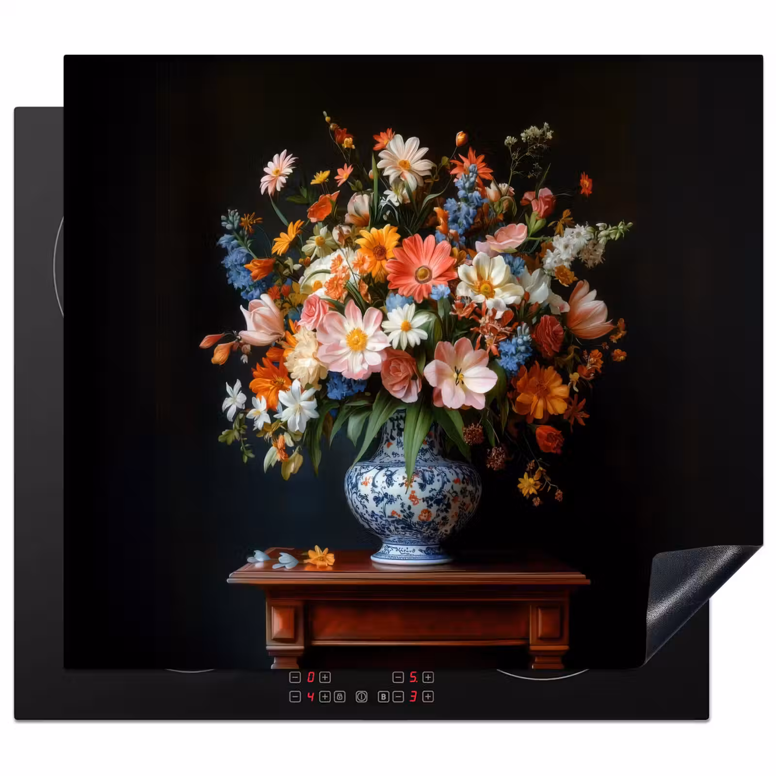 Herdabdeckplatte - Blumenstrauß - Rosa - Vase — 1