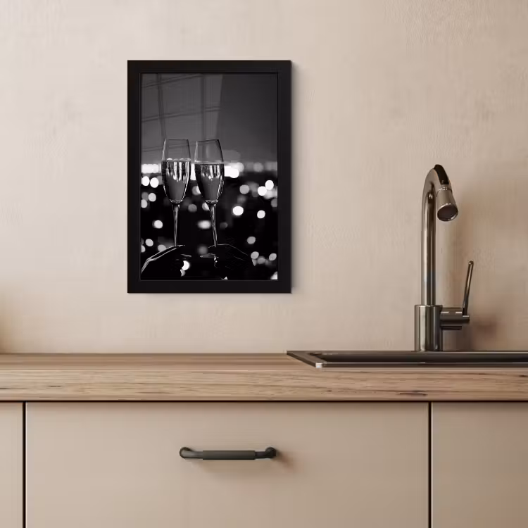 Bilder mit Rahmen - Seifenblasen - Prost - Champagnergläser - Lichter der Stadt — 3