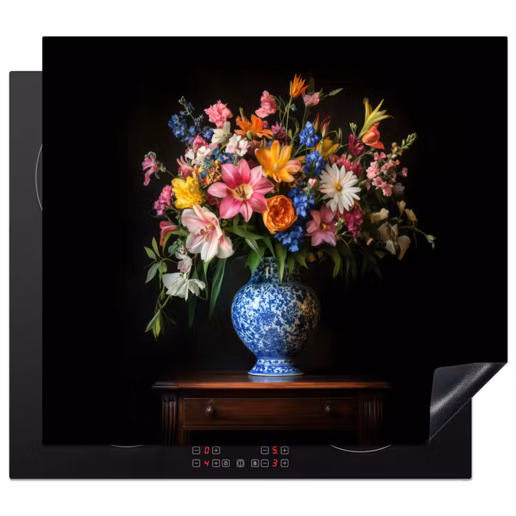 Herdabdeckplatte - Farbe - Vase - Blumen - Blumenstrauß — 1