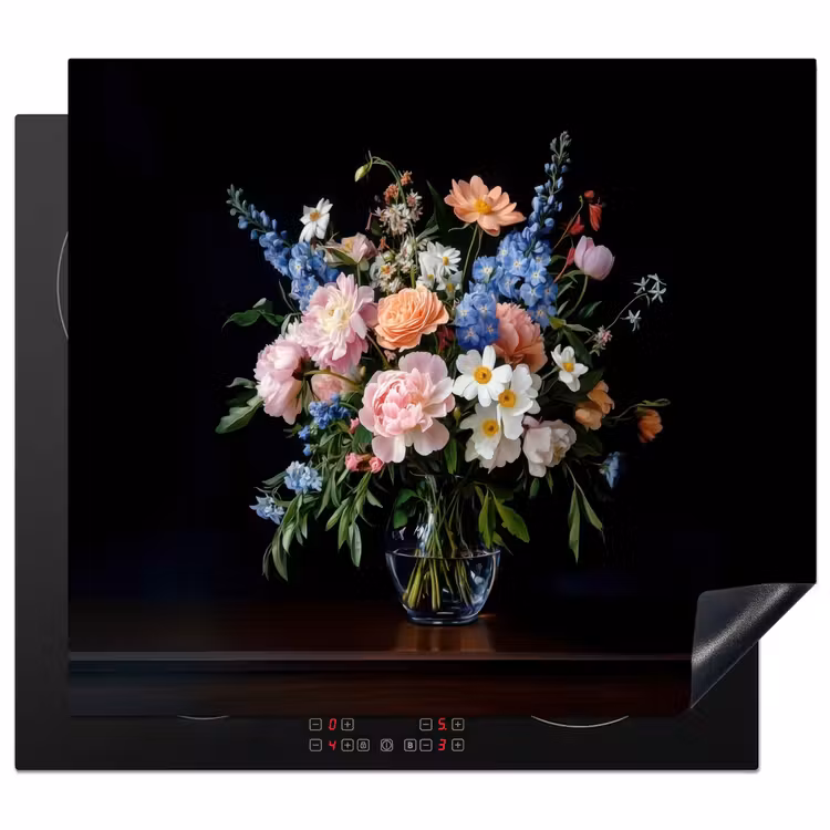 Herdabdeckplatte - Pastell - Blumen - Vase — 1