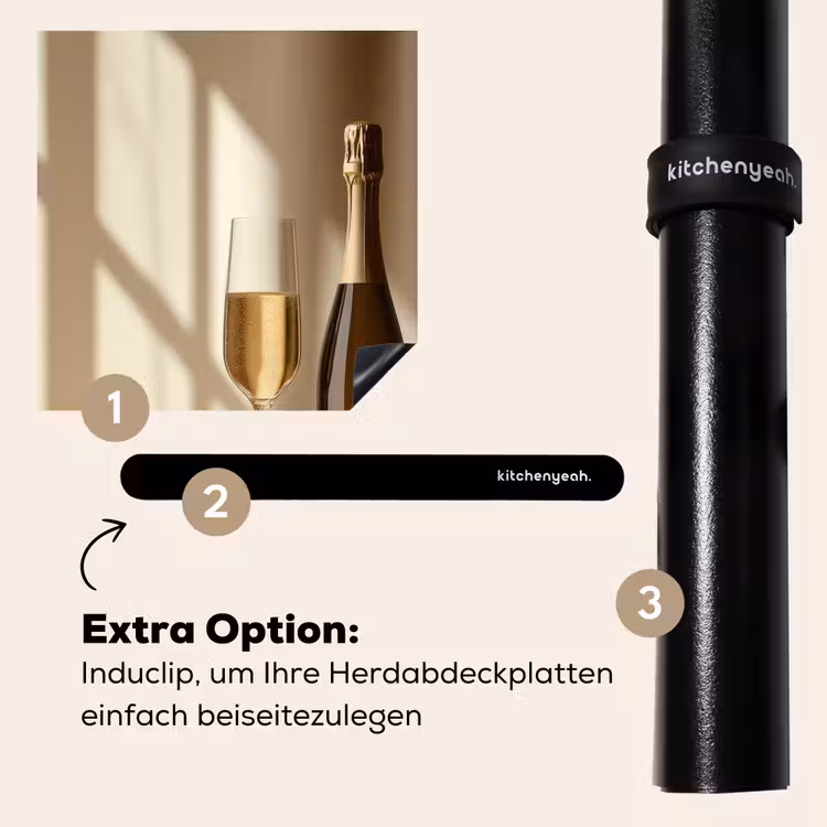 Herdabdeckplatte - Champagner - Beige - Schatten - Blasen — 8