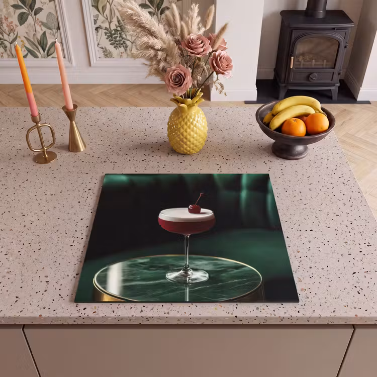 Herdabdeckplatte - Kirsche - Cocktail - Rot - Marmor — 3