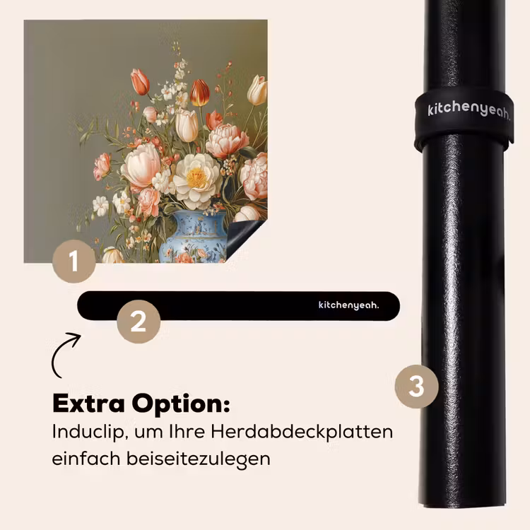 Herdabdeckplatte - Neutral - Blumen - Blumenstrauß - Vase — 8