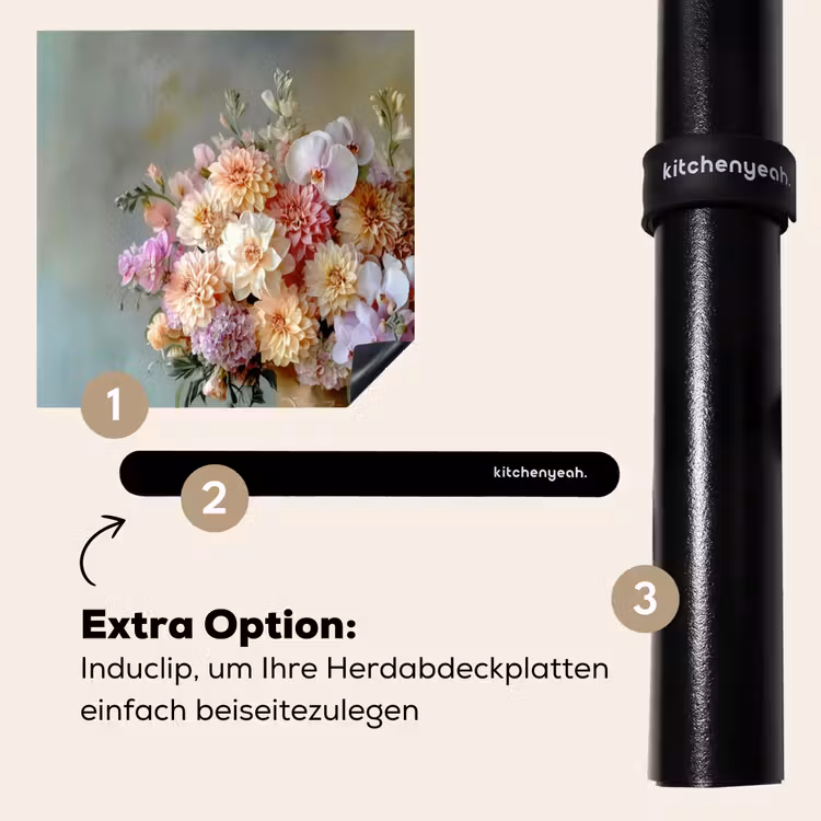 Herdabdeckplatte - Orchidee - Strauß - Vase - Blumen — 8
