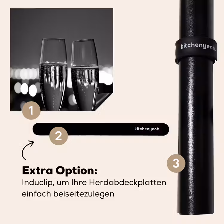 Herdabdeckplatte - Seifenblasen - Prost - Champagnergläser - Lichter der Stadt — 8