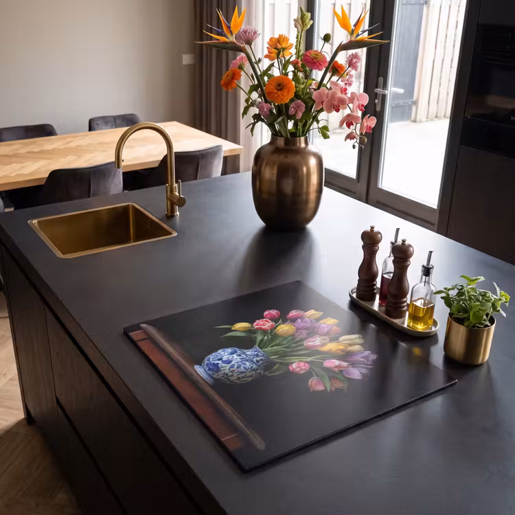 Herdabdeckplatte - Tulpen - Farben - Vase — 2