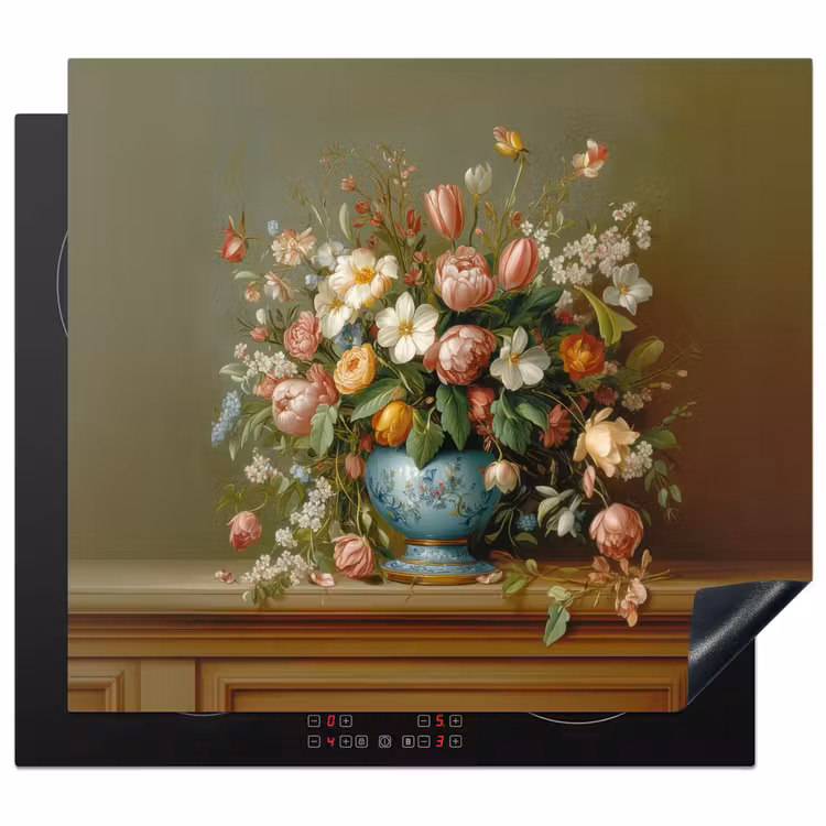 Herdabdeckplatte - Vase - Pastell - Farben - Blumen — 1