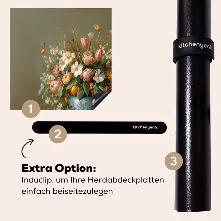 Herdabdeckplatte - Vase - Pastell - Farben - Blumen — 8