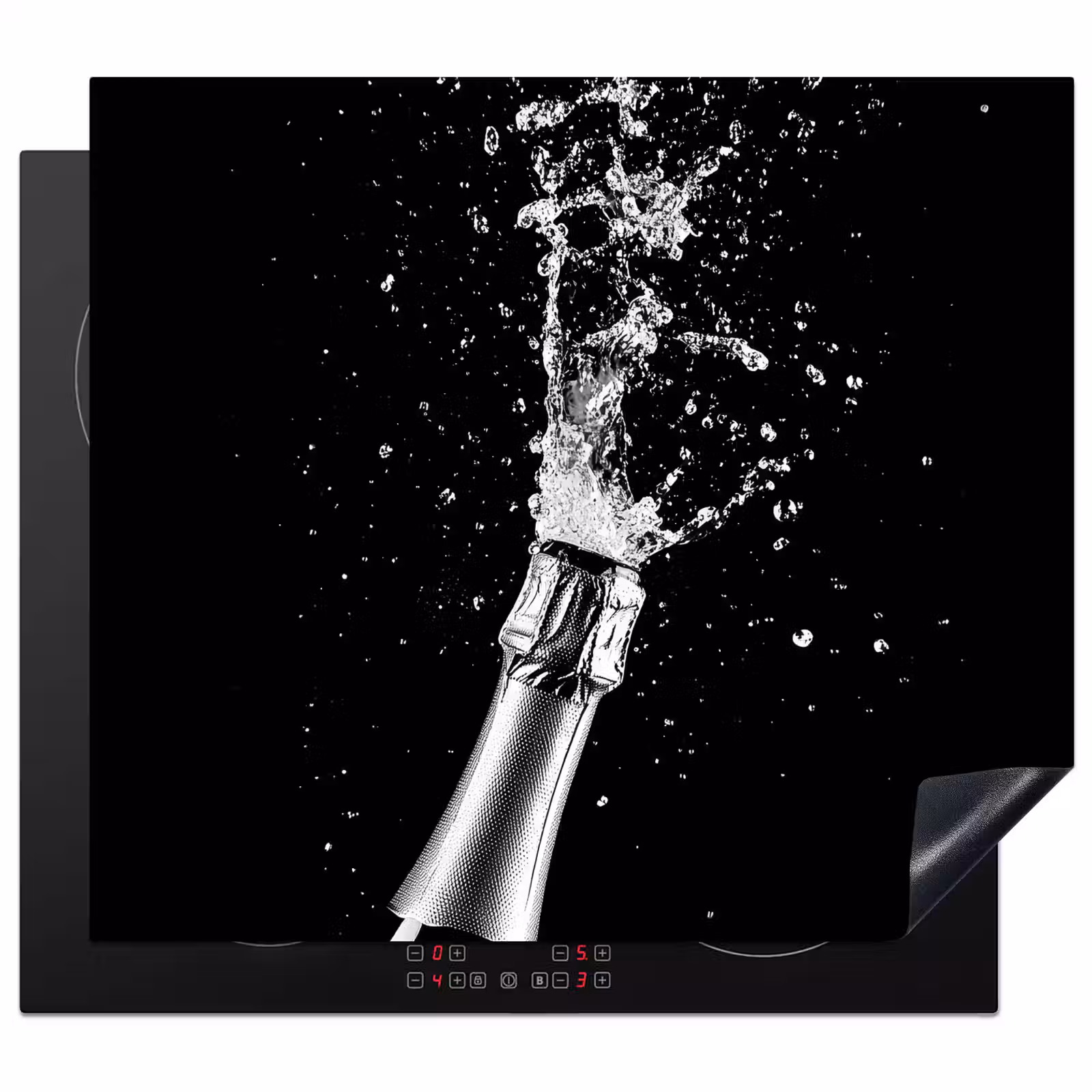 Herdabdeckplatte - Champagner - Schwarz - Spritzer - Popping — 1