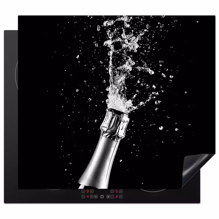 Herdabdeckplatte - Champagner - Schwarz - Spritzer - Popping — 1
