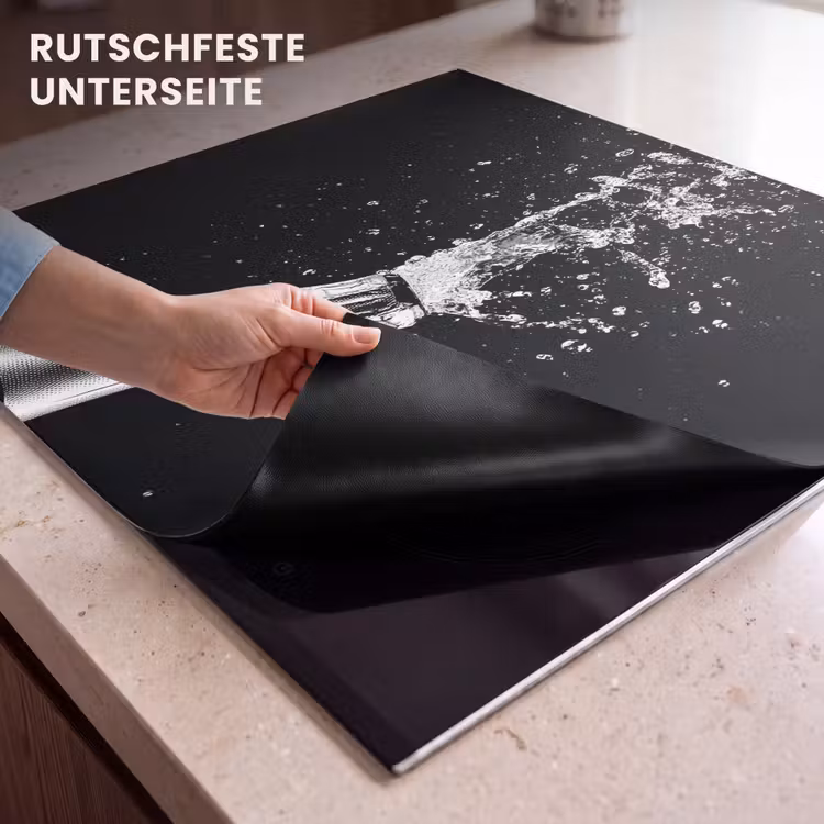 Herdabdeckplatte - Champagner - Schwarz - Spritzer - Popping — 6