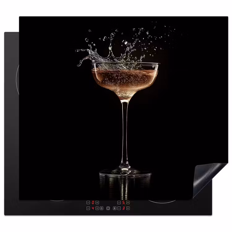 Herdabdeckplatte - Cocktail - Schwarz - Spritzer - Glas — 1