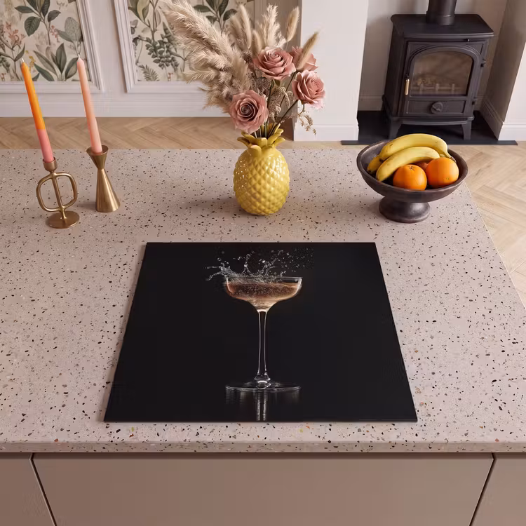 Herdabdeckplatte - Cocktail - Schwarz - Spritzer - Glas — 3