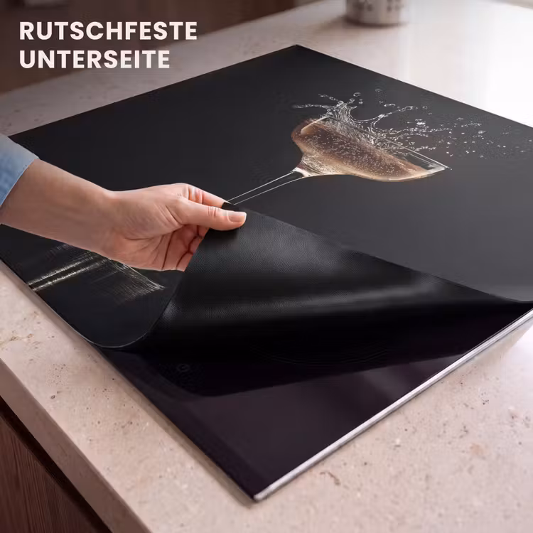 Herdabdeckplatte - Cocktail - Schwarz - Spritzer - Glas — 6