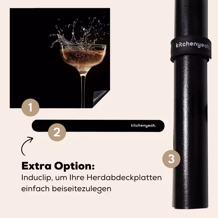 Herdabdeckplatte - Cocktail - Schwarz - Spritzer - Glas — 8