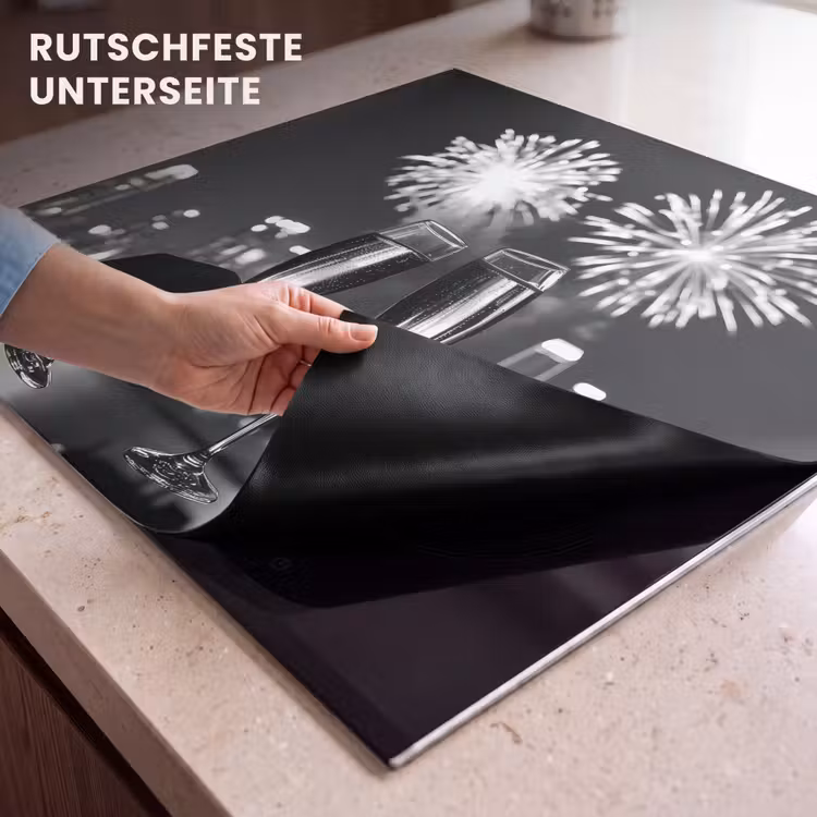 Herdabdeckplatte - Feuerwerk - Prost - Skyline - Champagner — 6