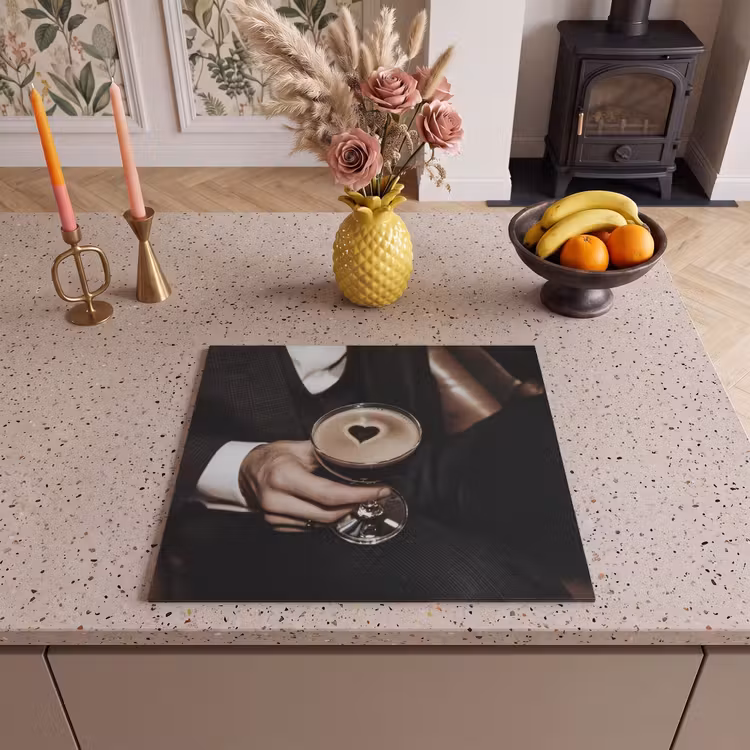 Herdabdeckplatte - Herz - Cocktail - Espresso Martini - Hand — 3