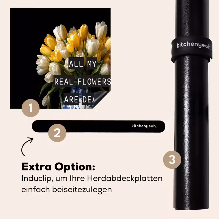Herdabdeckplatte - Zitate - Blume - Tulpe - Gelb — 8