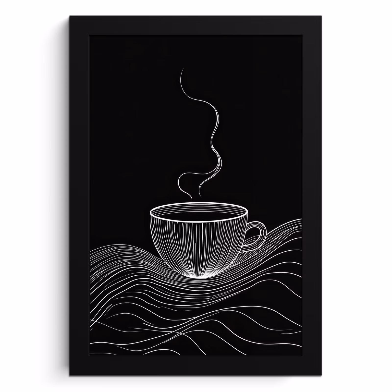 Bilder mit Rahmen - Strichzeichnung - Kaffeetasse - Schwarz — 1