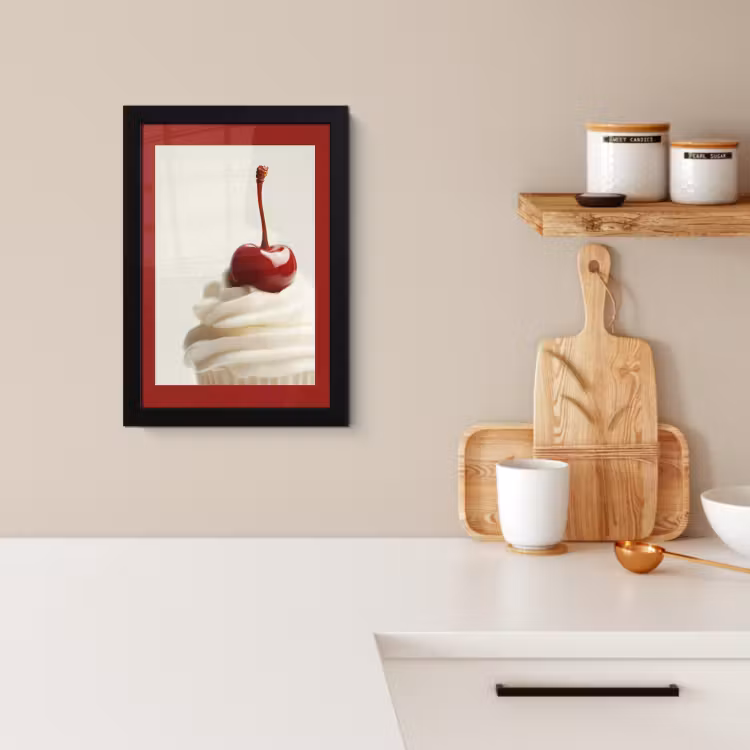 Bilder mit Rahmen - Cupcake - Kirsche - Rot — 2