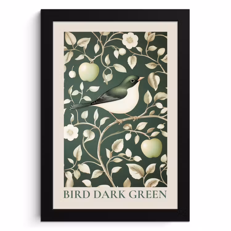 Bilder mit Rahmen - Grün - Vogel - Blumen — 1