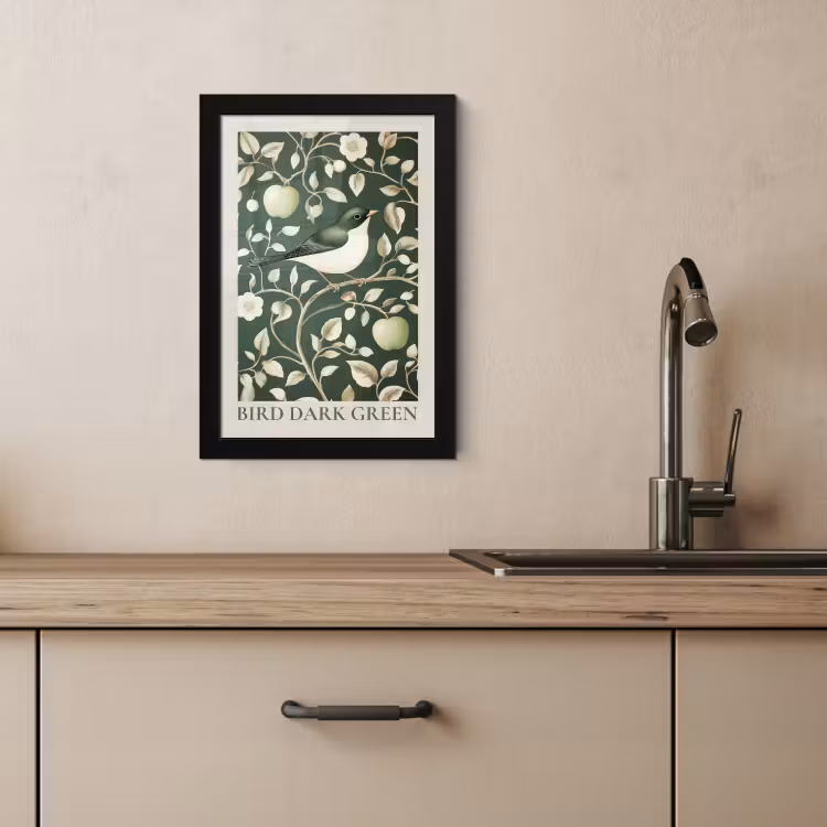 Bilder mit Rahmen - Grün - Vogel - Blumen — 2
