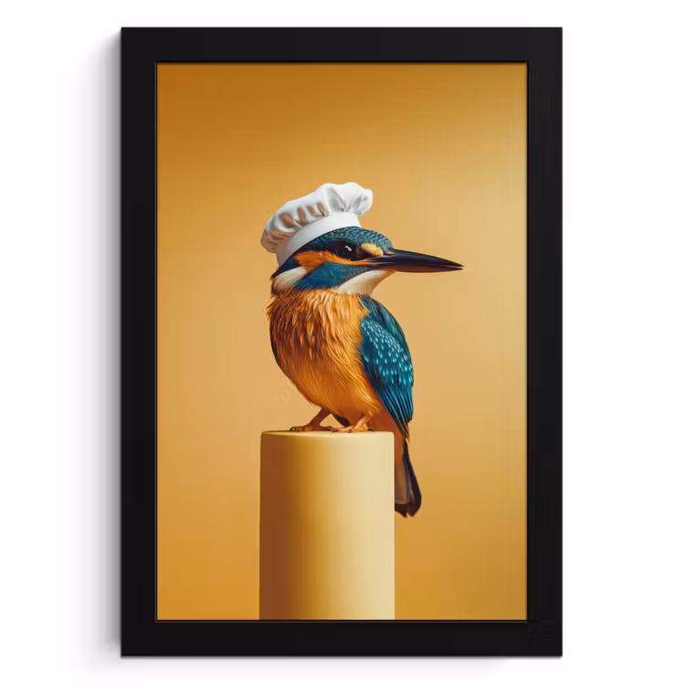 Bilder mit Rahmen - Eisvogel - Säule - Kochmütze - Vogel — 1