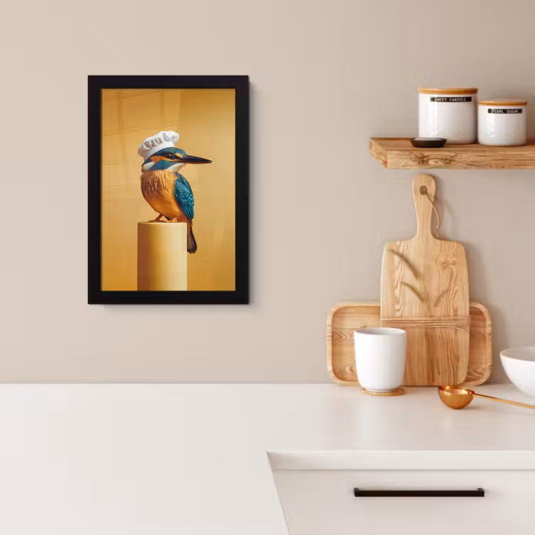 Bilder mit Rahmen - Eisvogel - Säule - Kochmütze - Vogel — 2