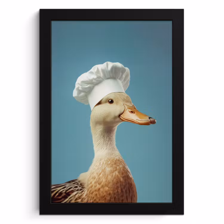Bilder mit Rahmen - Ente - Kochmütze - Süß - Vogel — 1