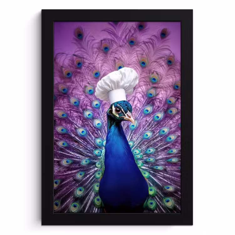 Bilder mit Rahmen - Pfau - Kochmütze - Cool - Lila — 1